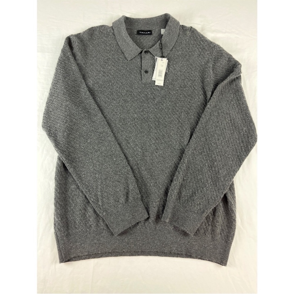 Tahari Charcoal Knit Polo